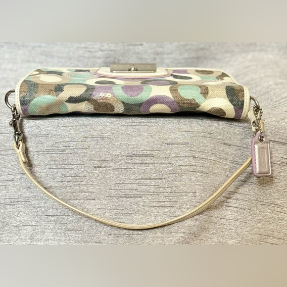 Coach Kristin OP Art C Lavender Multicolor Sequined Handbag / Wristlet - 9” x 5” - Picture 13 of 14